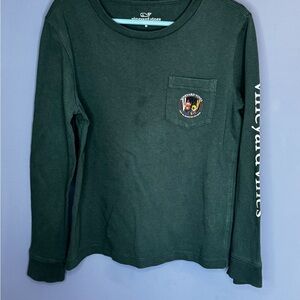 Vineyard Vines Kids Dark Green Long Sleeve Tee